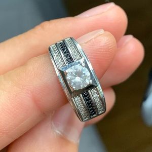 Men's Ring in Platinum over Sterling Silver